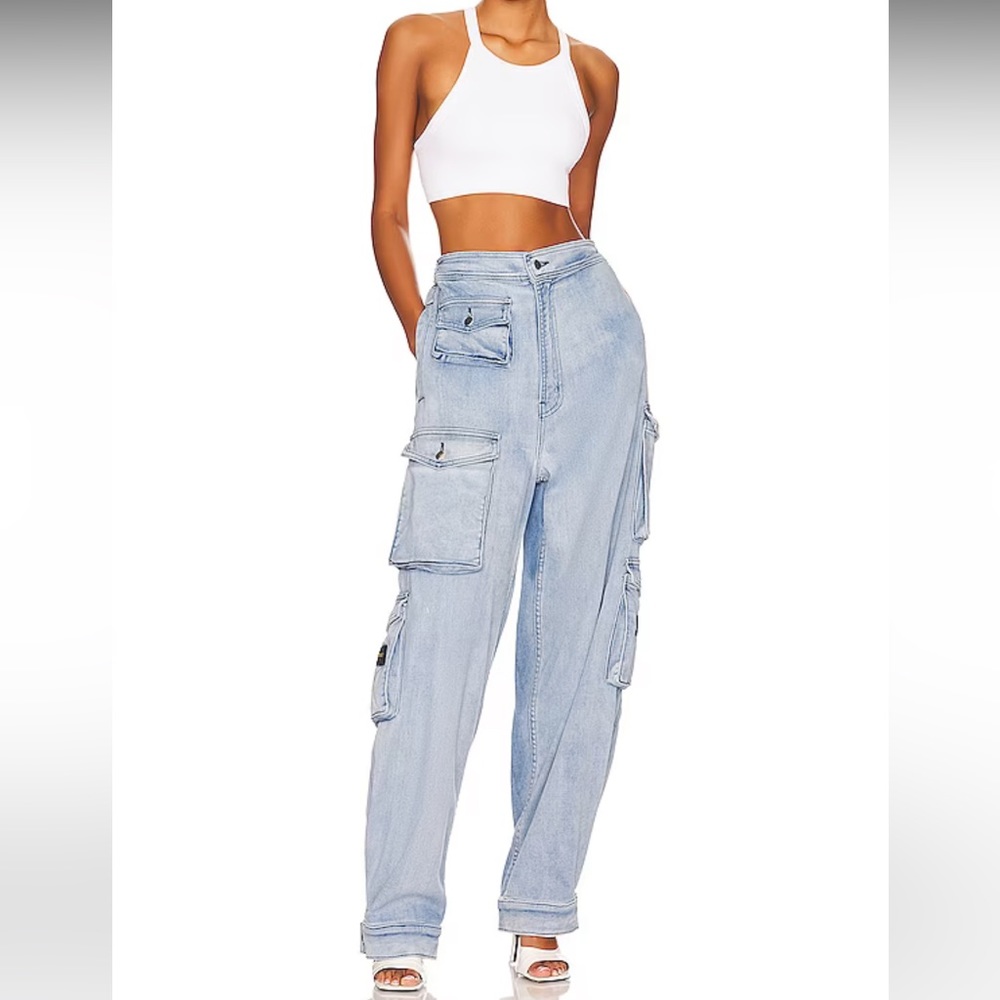 EB Denim Cargo Pants in Rain Wash
